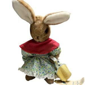 Vintage Beatrix Potter Mrs. Rabbit 1972 Stuffed Animal Toy Made in USA